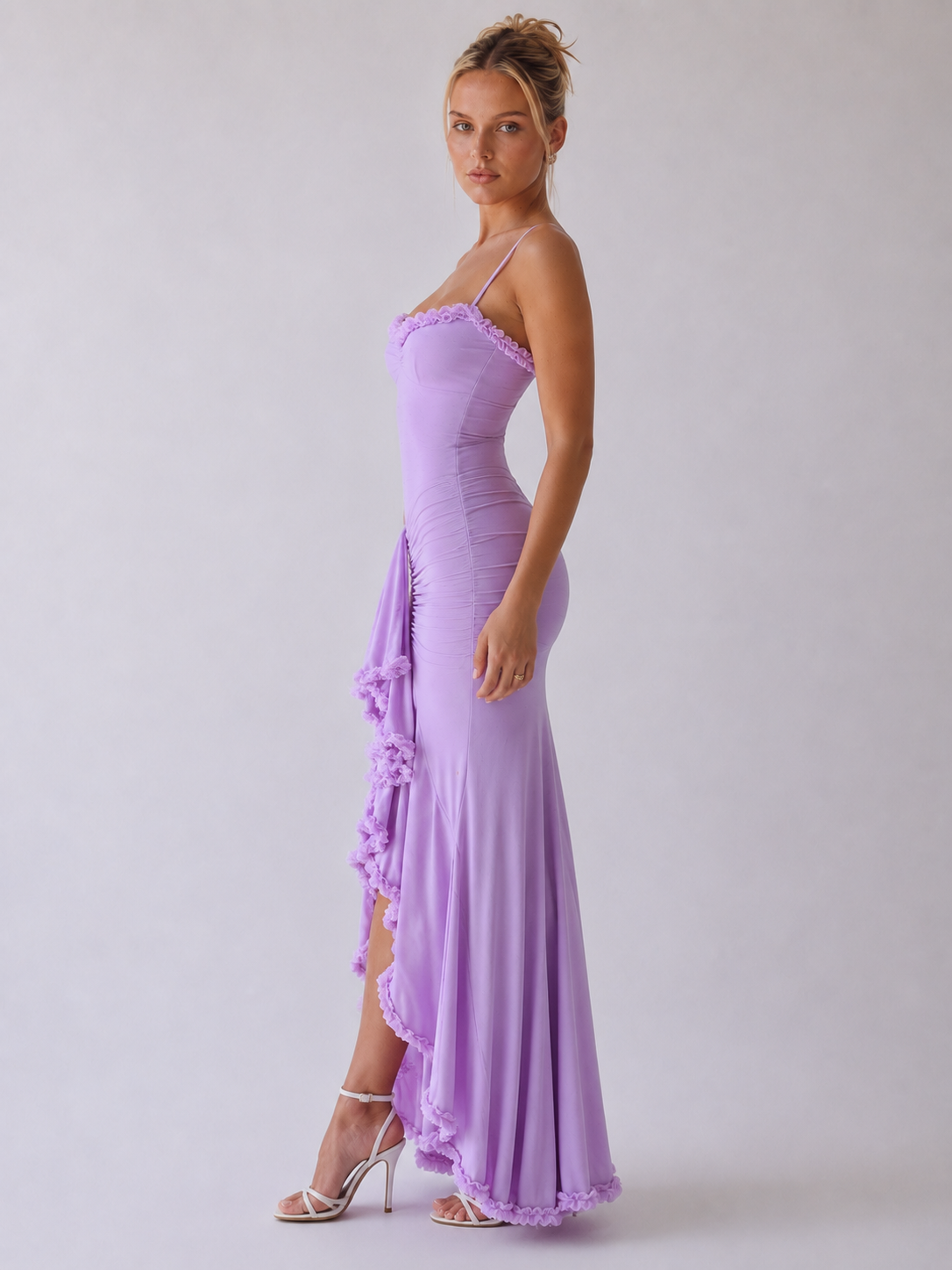 Pivoine | Robe de soirée à volants asymétriques