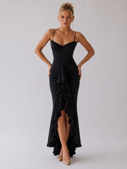 Pivoine | Robe de soirée à volants asymétriques