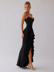 Pivoine | Robe de soirée à volants asymétriques