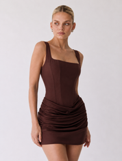 Sophie | Robe courte corset drapée