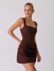 Sophie | Robe courte corset drapée