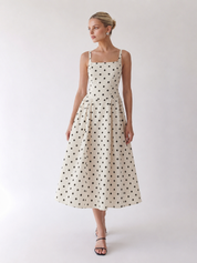 Anna | Polka-Dot-Midikleid im A-Linien-Stil