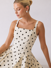 Anna | Polka-Dot-Midikleid im A-Linien-Stil