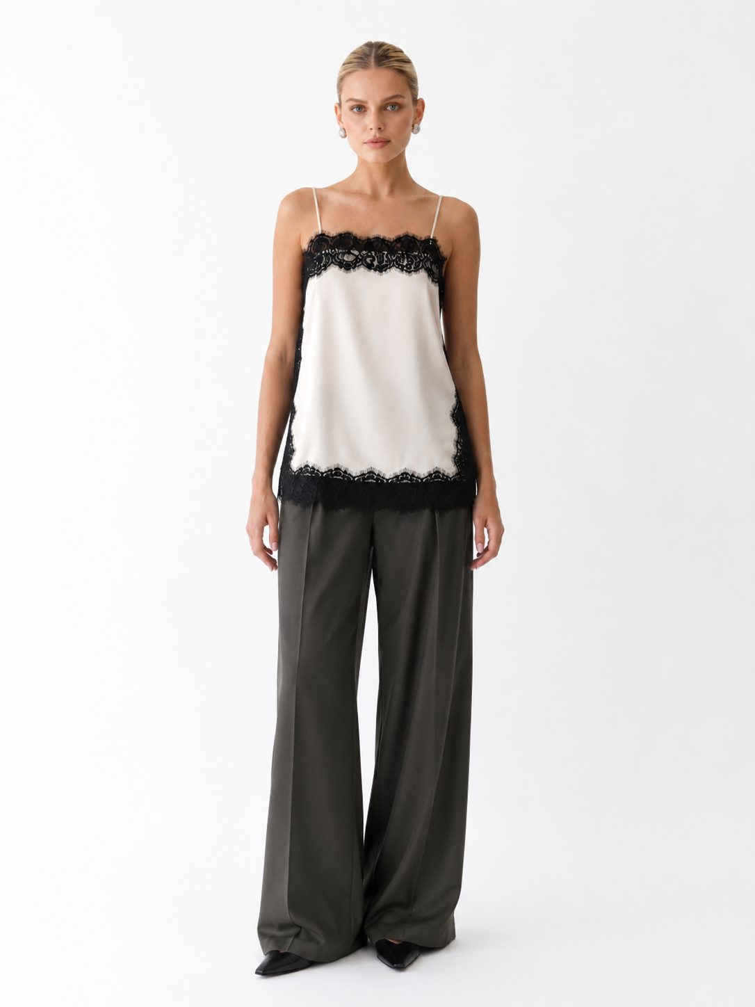 Irina | Black Lace Trim Top