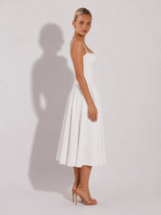 Houx | Abito midi a linea ad A con bustier strutturato