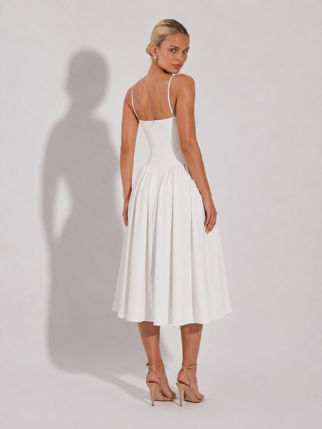 Houx | Abito midi a linea ad A con bustier strutturato