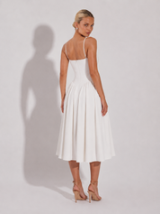 Houx | Abito midi a linea ad A con bustier strutturato
