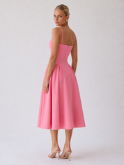Houx | Abito midi a linea ad A con bustier strutturato
