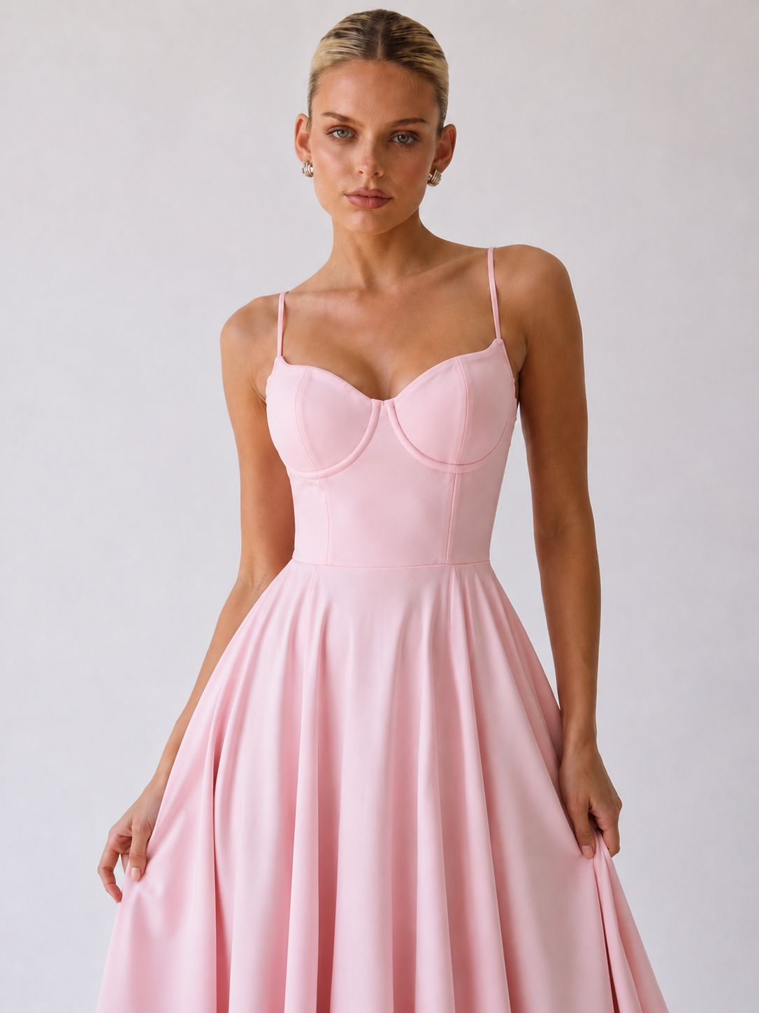 Houx | Structured Bustier A-Line Midi Dress