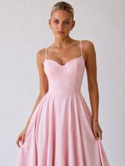 Houx | Abito midi a linea ad A con bustier strutturato