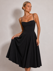 Houx | Abito midi a linea ad A con bustier strutturato