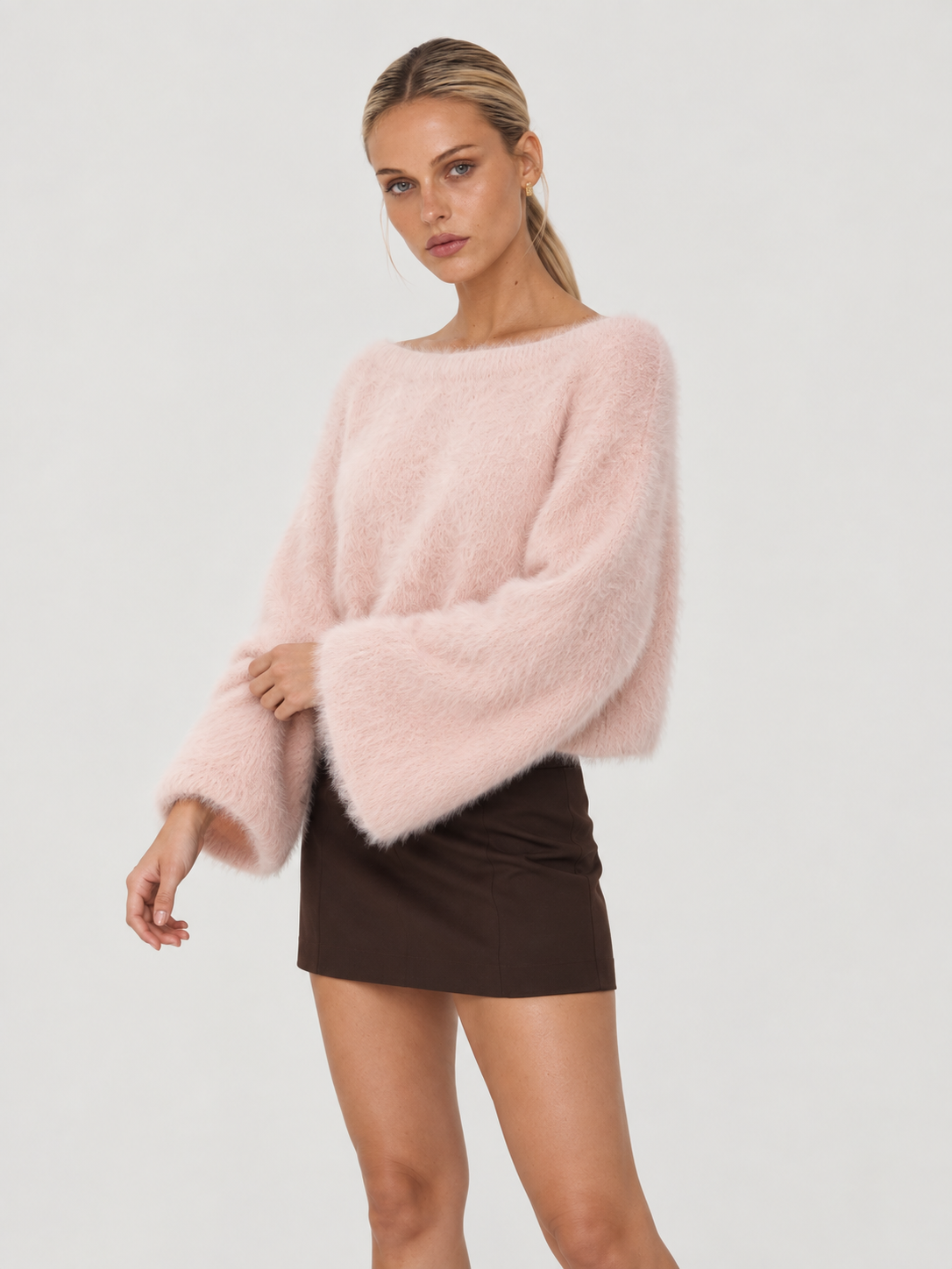 Maglione in maglia pelosa Riley - rosa
