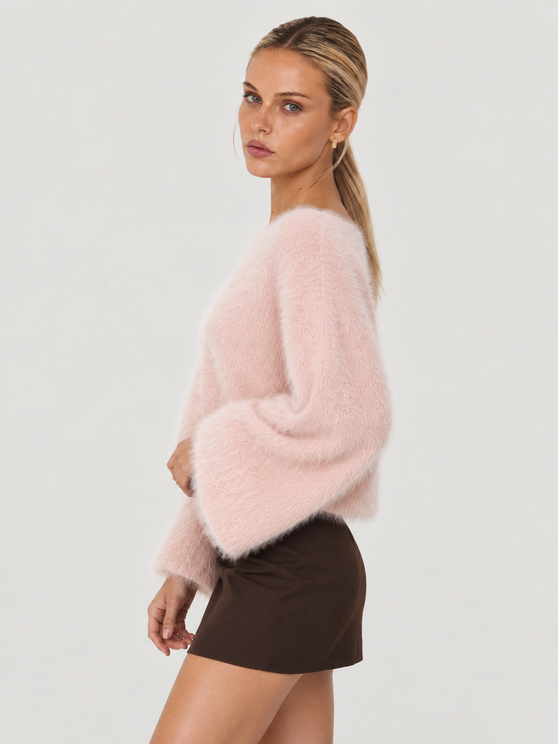 Maglione in maglia pelosa Riley - rosa