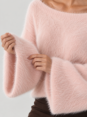 Maglione in maglia pelosa Riley - rosa