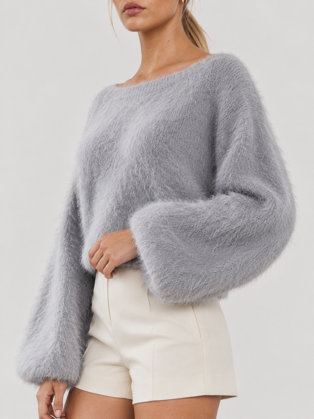Maglione in maglia morbida Riley - Grigio