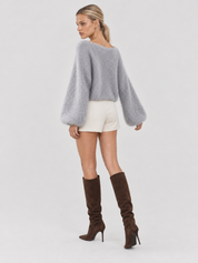 Maglione in maglia morbida Riley - Grigio