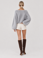 Maglione in maglia morbida Riley - Grigio