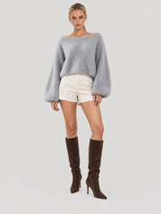 Maglione in maglia morbida Riley - Grigio