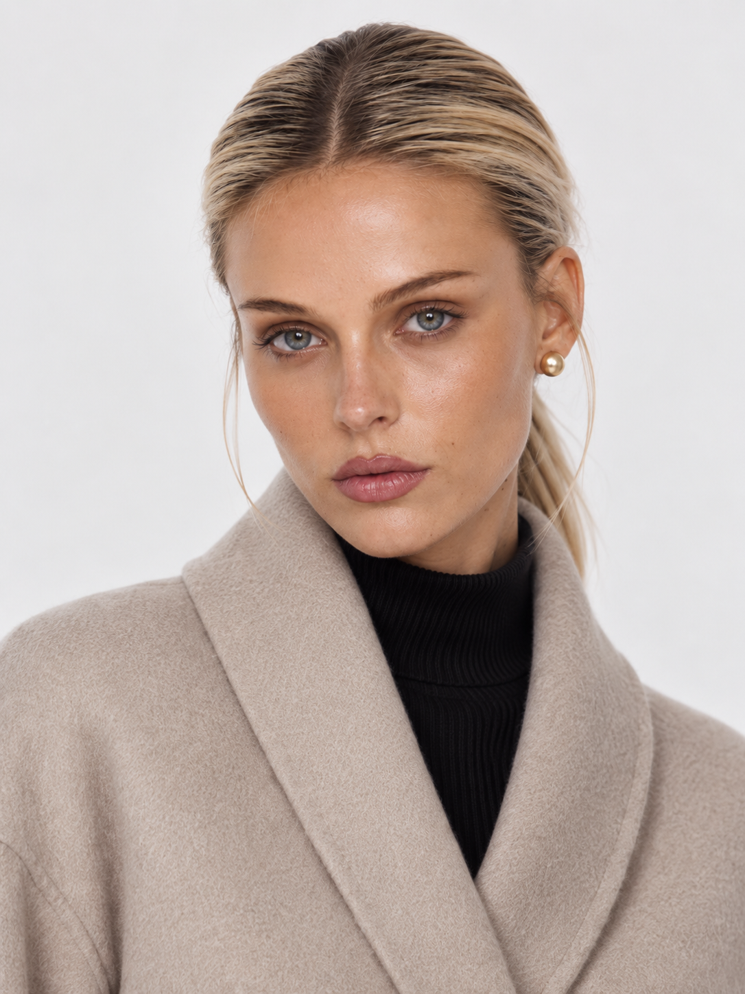 Celine | Belted Coat with Faux Fur Cuffs