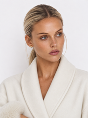 Celine | Belted Coat with Faux Fur Cuffs