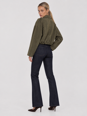 Lara-Bomberjacke aus Wildleder – Grün