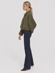 Lara-Bomberjacke aus Wildleder – Grün