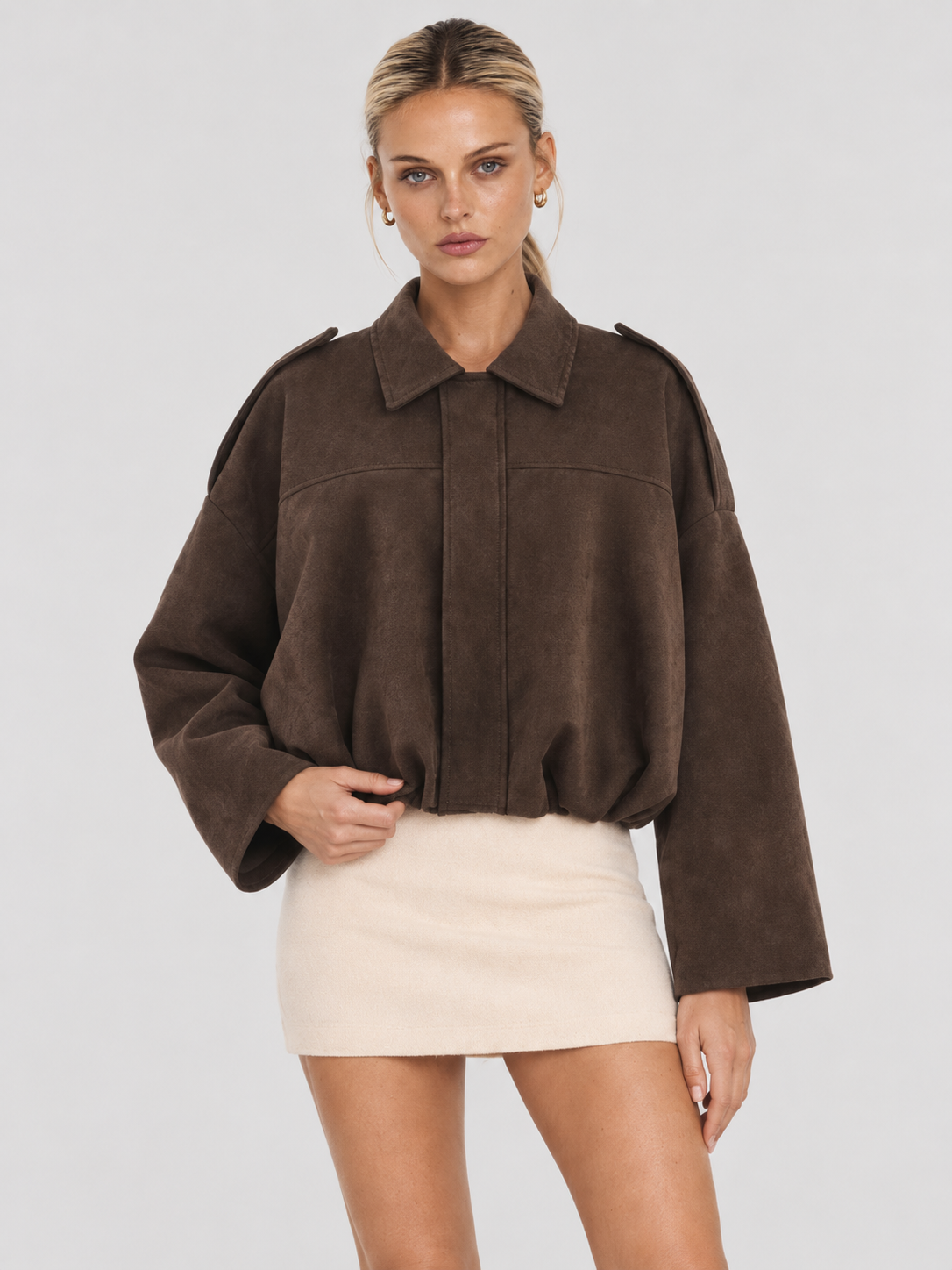 Giacca bomber in suede Lara - Marrone