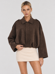 Giacca bomber in suede Lara - Marrone