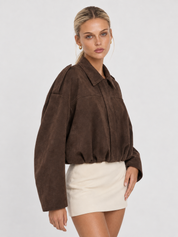 Giacca bomber in suede Lara - Marrone