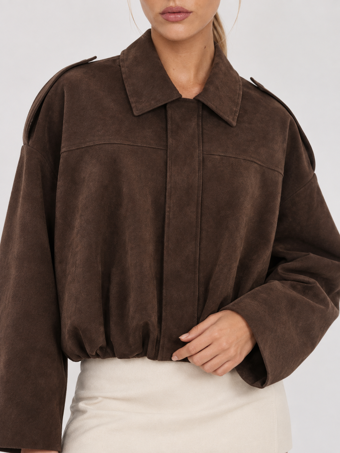 Giacca bomber in suede Lara - Marrone