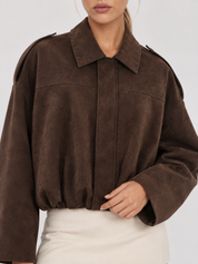 Giacca bomber in suede Lara - Marrone