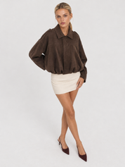 Giacca bomber in suede Lara - Marrone