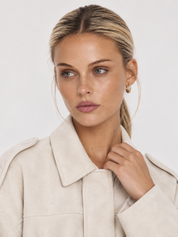 Lara Suede Bomber Jacket - White
