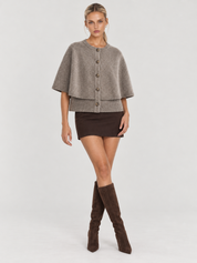 Blake | Pull-cape boutonné en laine mélangée