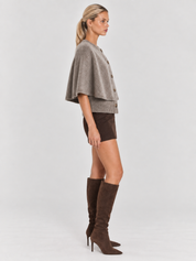 Blake | Pull-cape boutonné en laine mélangée