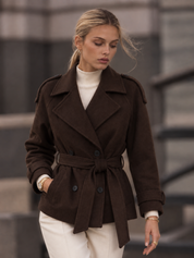 Camille | Brown Blend Cropped Trench Jacket