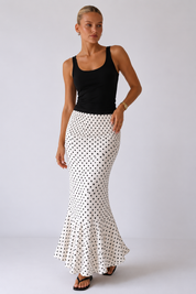 Sofia | Polka Dot Ruffle Maxi Skirt