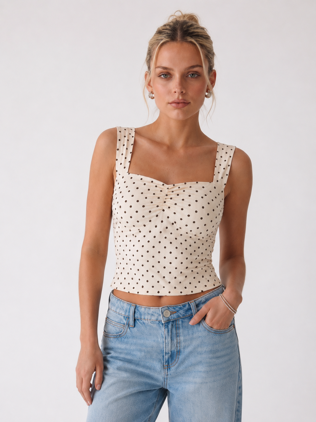 Fiona | Polka Dot Crop Top