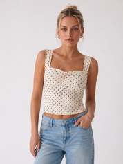 Fiona | Polka Dot Crop Top