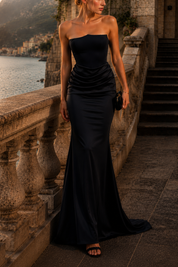 Rosie | Draped Strapless Maxi Dress