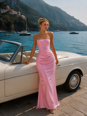Rosie | Draped Strapless Maxi Dress