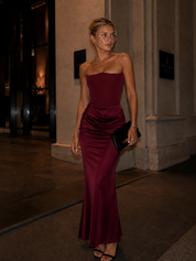 Rosie | Draped Strapless Maxi Dress