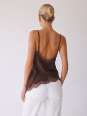 Maeve | Camisole in raso con bordo in pizzo