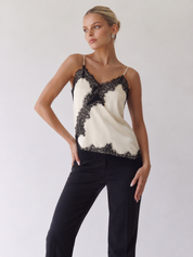 Maeve | Camisole in raso con bordo in pizzo