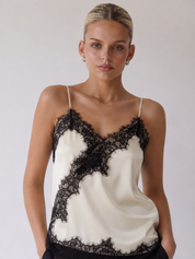 Maeve | Camisole in raso con bordo in pizzo