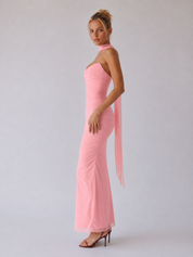 Souci | Trägerloses, gerafftes Maxikleid