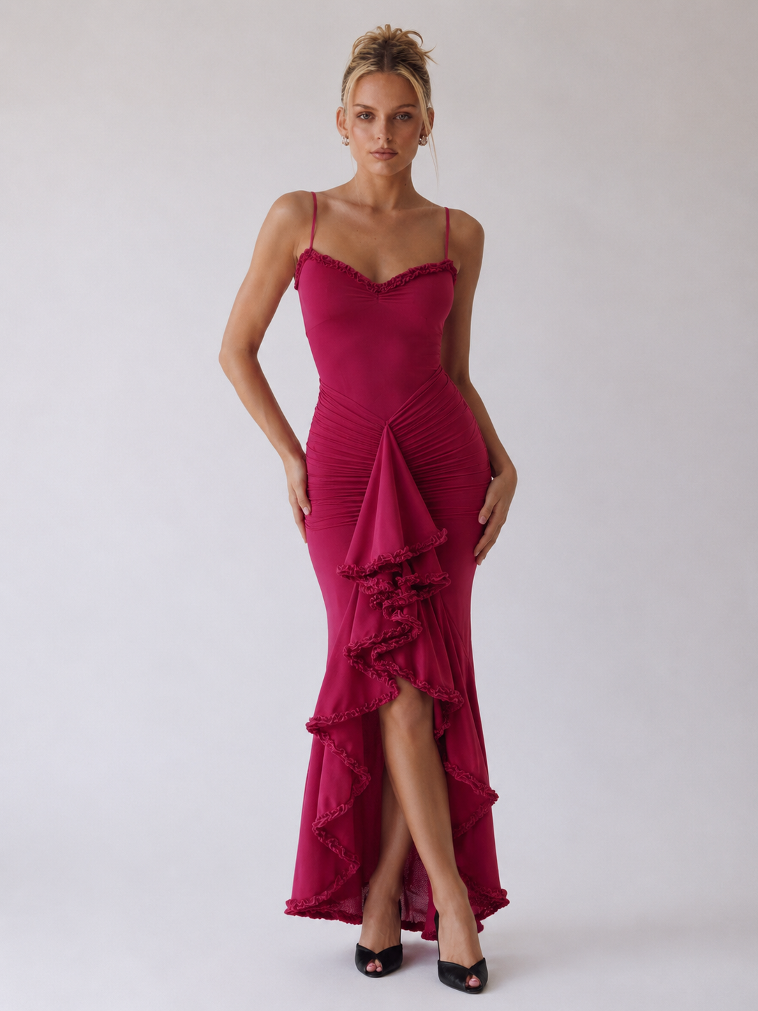 Pivoine | Robe de soirée à volants asymétriques