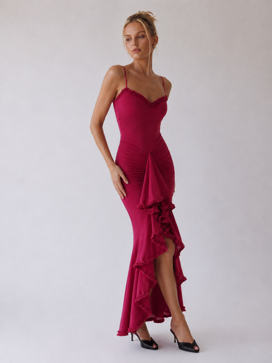Pivoine | Robe de soirée à volants asymétriques