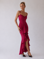 Pivoine | Robe de soirée à volants asymétriques