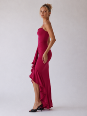 Pivoine | Robe de soirée à volants asymétriques